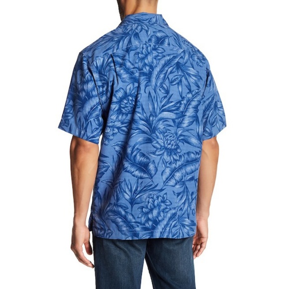 NWT Tommy Bahama Cayo Palms Blue Tropical Shirt Sm - Picture 3 of 4